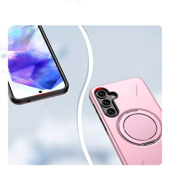 Pouzdro s podstavcem MagSafe pro Samsung Galaxy A57 5G, růžové