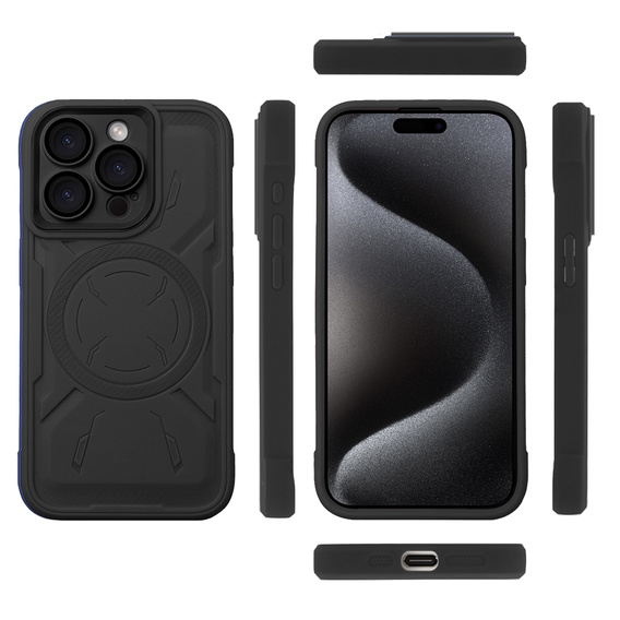 Pouzdro pro iPhone 15 Pro Max, ERBORD Armor Mag, černé