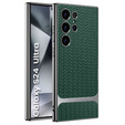 Pouzdro pro Samsung Galaxy S24 Ultra, GKK Woven Leather, zelené