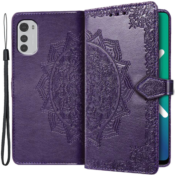 Klopové pouzdro pro Motorola Moto E32 4G, Mandala, fialové