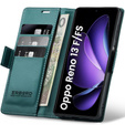 Pouzdro pro Oppo Reno 13F / Oppo Reno 13FS, ERBORD Glossy Litchi, flipová peněženka, zelené