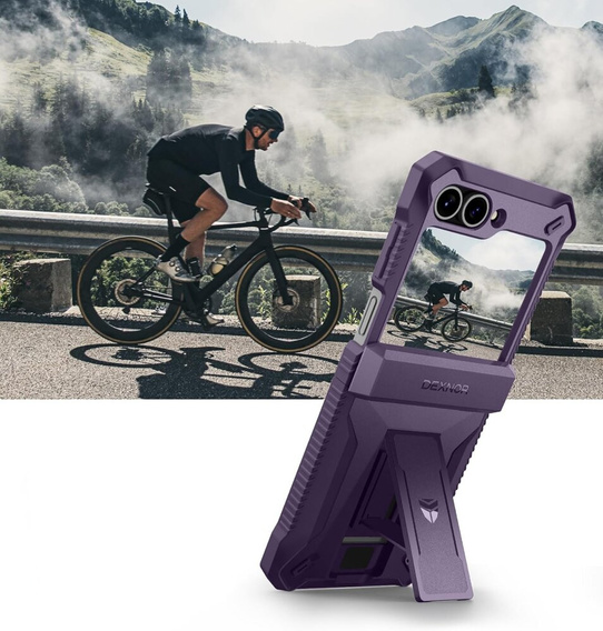 Pancéřové pouzdro pro Samsung Galaxy Z Flip7 FE / Z Flip6, Dexnor Clip Holder, fialové