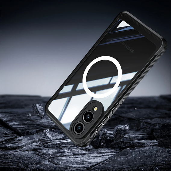 Pouzdro pro Samsung Galaxy S25 Edge, Shockproof, se sklem, pro MagSafe, černé