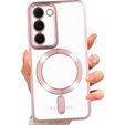 Pouzdro pro Samsung Galaxy S23, Electro MagSafe, růžové rose gold + sklo na displej