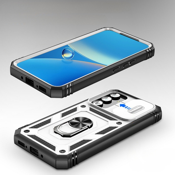 Pouzdro pro Samsung Galaxy A54 5G, CamShield Slide, bílé / černé