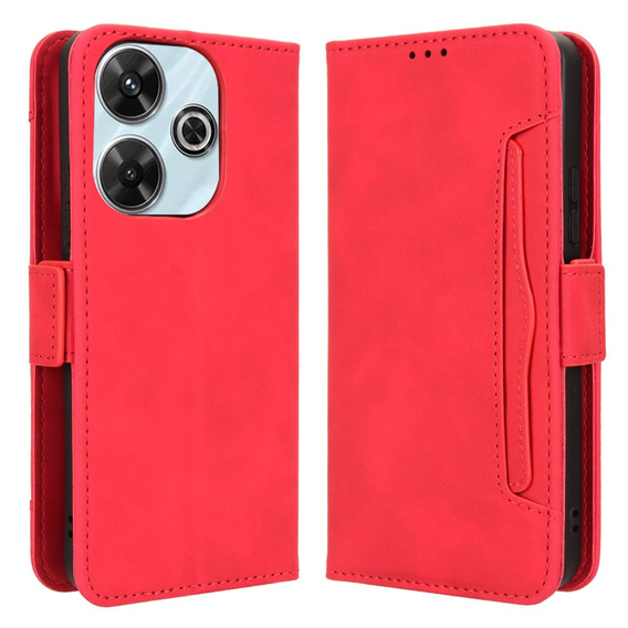 Klopové pouzdro pro Xiaomi Redmi 13, Card Slot, červené