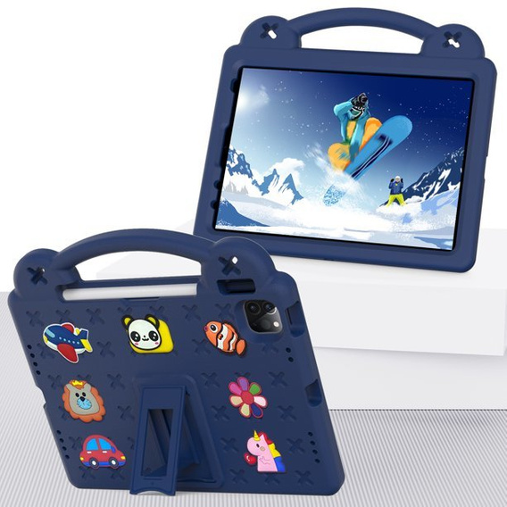 Dětské pouzdro pro iPad Air 10.9" 2022/2020 (5/4 gen.) / Pro 11" 2022/2021/2020 (4/3/2 gen.), Cute Patterns, se stojánkem, námořnicky modré