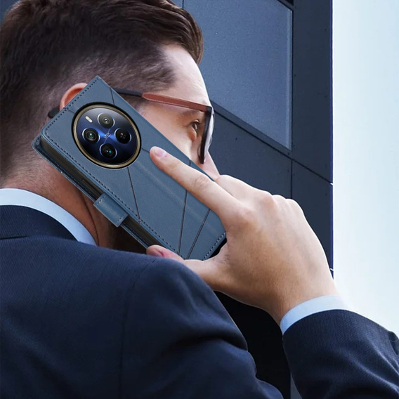 Pouzdro s klopou pro Realme 12 Pro 5G / 12 Pro+ 5G, Leather Line Wallet, modré