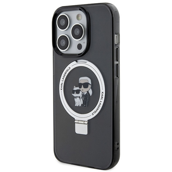 Pouzdro Karl Lagerfeld Ring Stand Karl & Choupette MagSafe pro iPhone 15 Pro