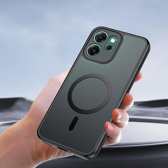 Matné pouzdro pro Oppo Reno 14F, pro MagSafe, průsvitné černé