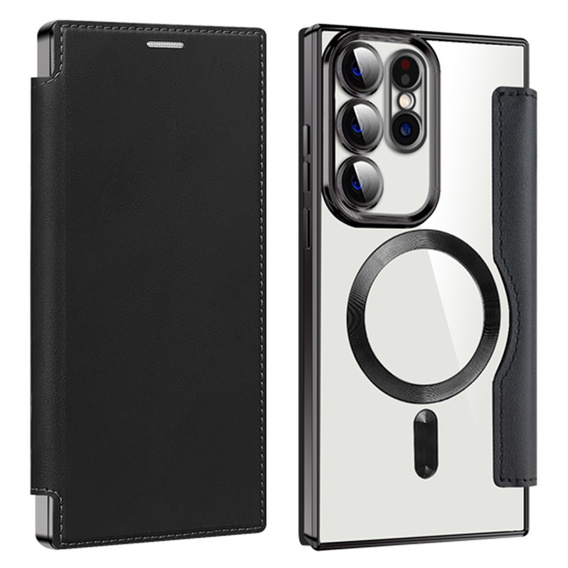 Klopové pouzdro pro Samsung Galaxy S23 Ultra, RFID Wallet MagSafe CamShield, černé