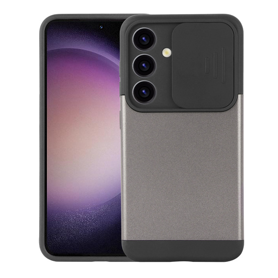 Pouzdro pro Samsung Galaxy S24, ERBORD CamProtect Slide Camera, šedé gunmetal