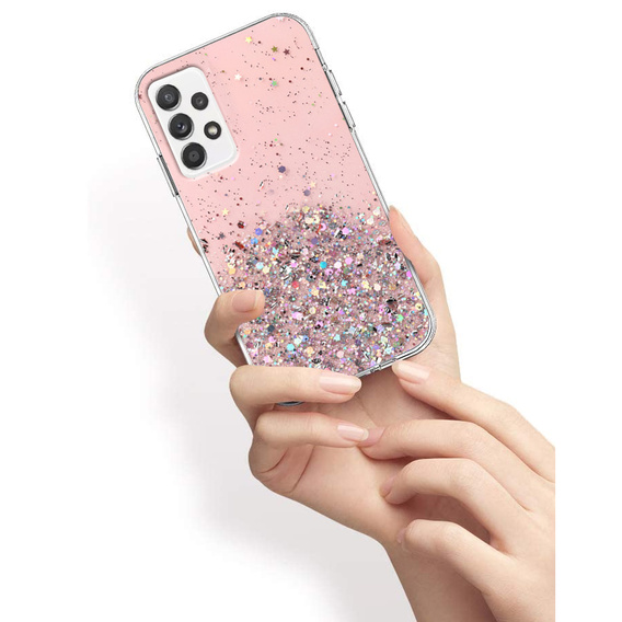 Pouzdro pro Samsung Galaxy A32 5G, Glittery, růžové