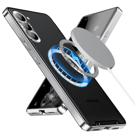 Ochranné pouzdro na fotoaparát pro Samsung Galaxy S23, CamShield MagSafe, průhledná / stříbrná