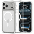 Spigen Ultra Hybrid MagSafe pouzdro pro iPhone 17 Pro, čiré / bílé