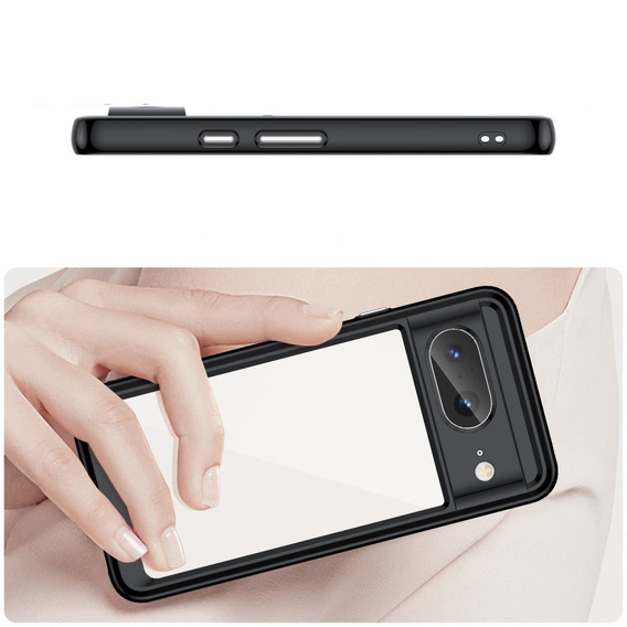Pouzdro pro Google Pixel 8, Fusion Hybrid, s ochranou fotoaparátu, transparentní / černé