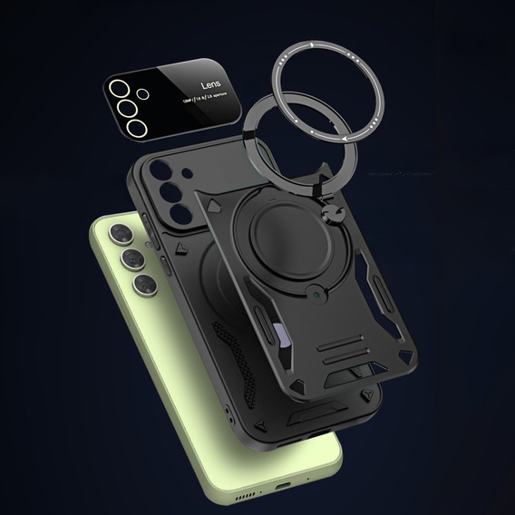Obrněné pouzdro pro Samsung Galaxy A55 5G, Magnetic Ring, černé
