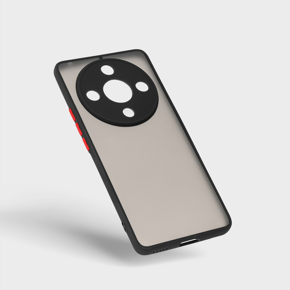Silikonové pouzdro pro Honor Magic 6 Lite 5G, s ochranou fotoaparátu, transparentní / černé