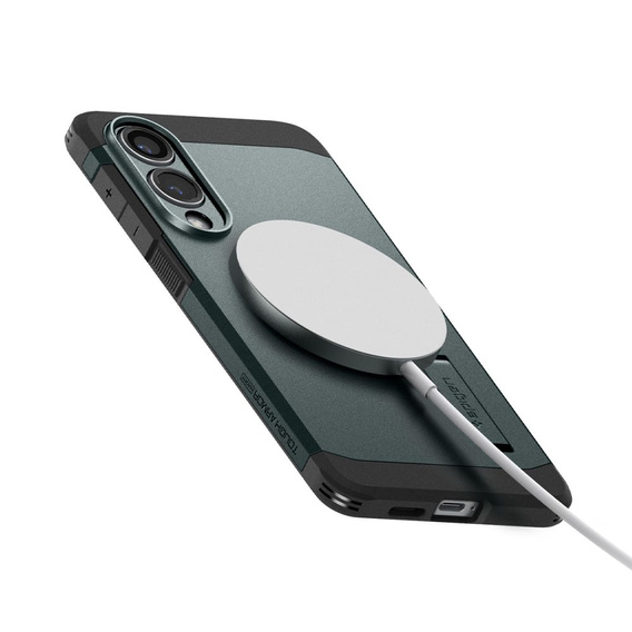 Pouzdro Spigen pro Samsung Galaxy A36 5G, Tough Armor Mag MagSafe, černé + 9H tvrzené sklo