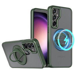 Pouzdro pro Samsung Galaxy S23 FE, Military Magnet, pro MagSafe, zelené