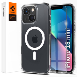 Pouzdro MagSafe Spigen pro iPhone 13 Mini, Ultra Hybrid, bílé + 9H tvrzené sklo