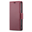 Pouzdro pro Xiaomi Redmi Note 13 5G, ERBORD Glossy Litchi, flipová peněženka, červené