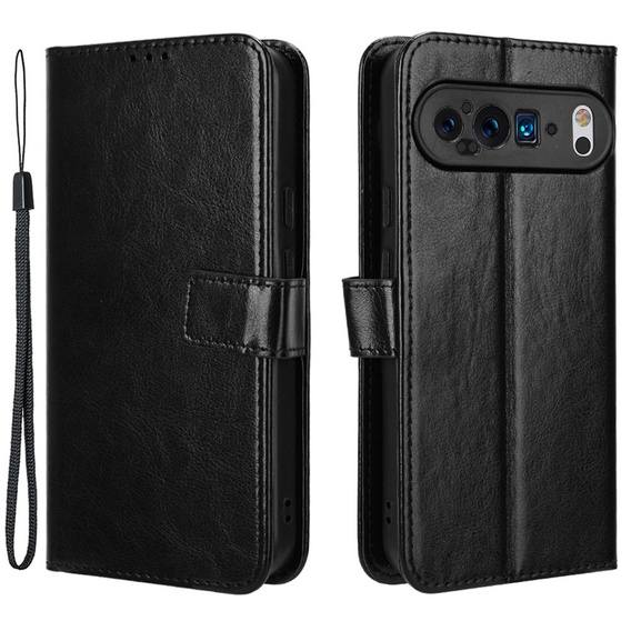 Klopové pouzdro pro Google Pixel 9 / Google Pixel 9 Pro, Crazy Horse Wallet, černé