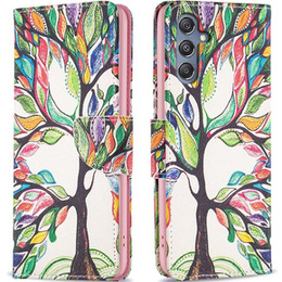 Klopové pouzdro pro Samsung Galaxy M34, Wallet, tree of life, bílé