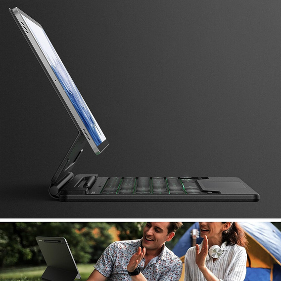 Pouzdro s klávesnicí pro Samsung Galaxy Tab S10+/S9 FE+ Plus/S9+/ S8+/ S7+/ S7 FE, Dexnor Magnetic Keyboard Touchpad, černé