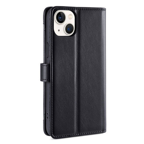 Klopové pouzdro pro iPhone 14, Wallet Zipper Pocket, černé