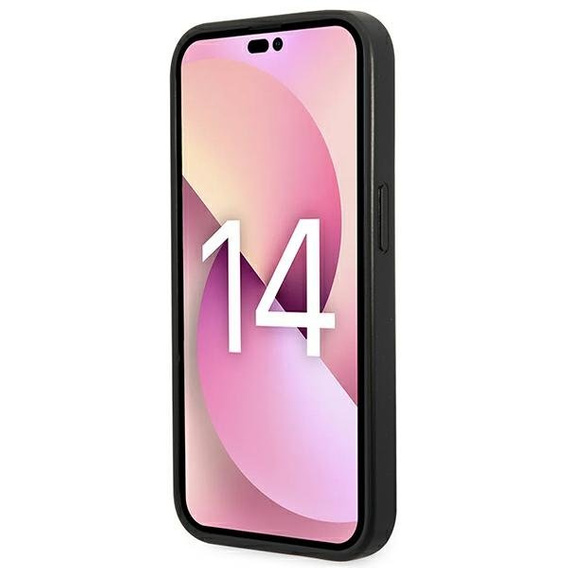 Pouzdro Karl Lagerfeld pro iPhone 14 Pro, Saffiano Choupette Head Patch, stříbrné