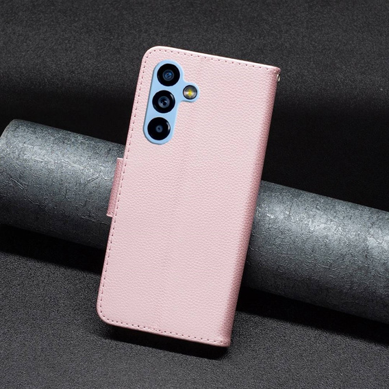 Klopové pouzdro pro Samsung Galaxy A54 5G, Wallet Litchi Magnet, růžové rose gold