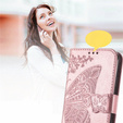 Klopové pouzdro pro Realme 12, Butterfly, růžové rose gold