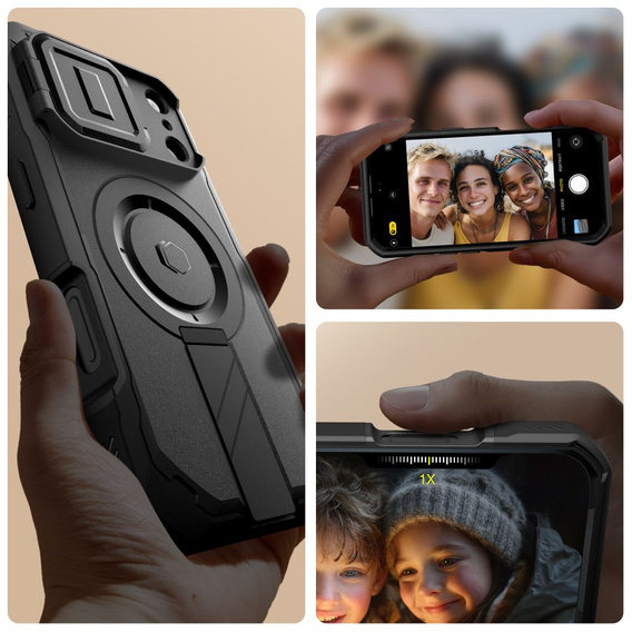 Pouzdro Tech-Protect pro iPhone 17 Pro Max, Kevlar MagSafe+, černé