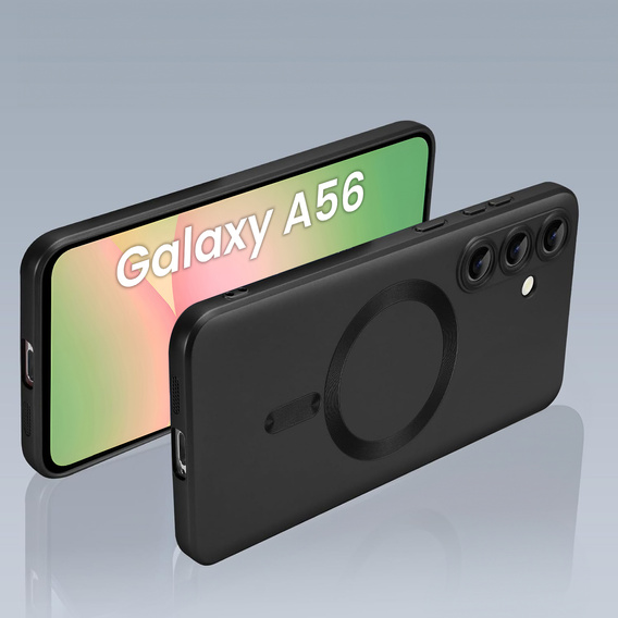 Pouzdro pro Samsung Galaxy A56, ColorMag, pro MagSafe, černé + tvrzené sklo 9H