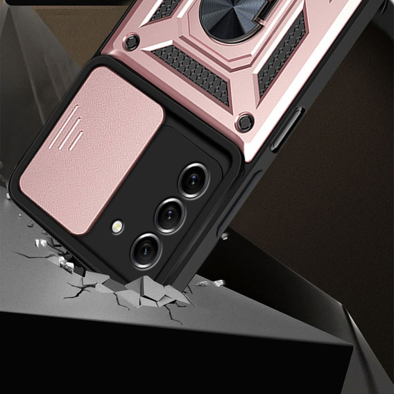 Pouzdro pro Samsung Galaxy S21 FE, CamShield Slide, růžové rose gold