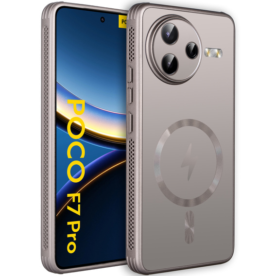 Pouzdro pro Xiaomi Poco F7 Pro, MagSafe, stříbrné,