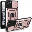 Pancéřové pouzdro pro iPhone 16E, CamShield Slide, růžové + tvrzené sklo 9H
