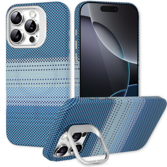 Pouzdro iPhone 16 Pro, Frame Kickstand, pro MagSafe, Moon Blue
