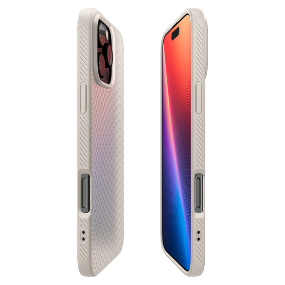 Pouzdro Spigen pro iPhone 16 Pro, Liquid Air, titan + 9H tvrzené sklo