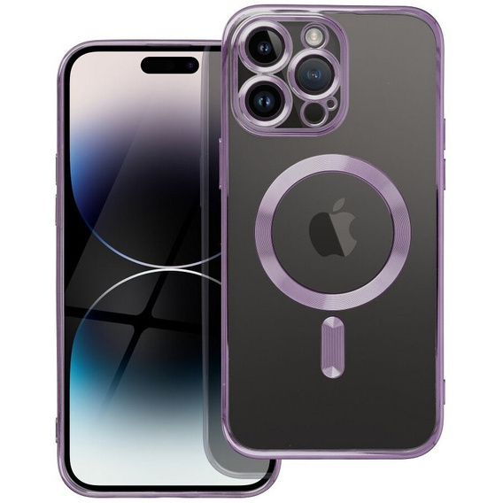 Pouzdro pro iPhone 16 Pro, Electro MagSafe, fialové + sklo na displej