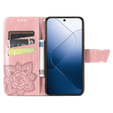 Klopové pouzdro pro Xiaomi 14T Pro, Butterfly, růžové rose gold