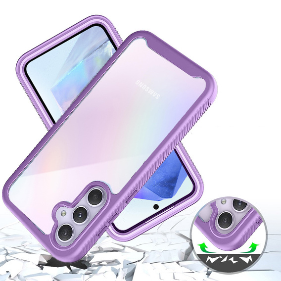 Pouzdro pro Samsung Galaxy A55 5G, Shockproof, s fólií, fialové