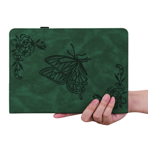 Pouzdro pro Lenovo Tab M9, Butterfly, zelené