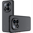 Silikonové pouzdro pro Xiaomi Redmi Note 14 Pro 5G /  Poco X7 5G, s ochranou fotoaparátu, transparentní / černé + 9H tvrzené sklo pro obrazovku