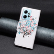 Klopové pouzdro pro Xiaomi Redmi Note 12 4G, Wallet, colorful tree , bílé