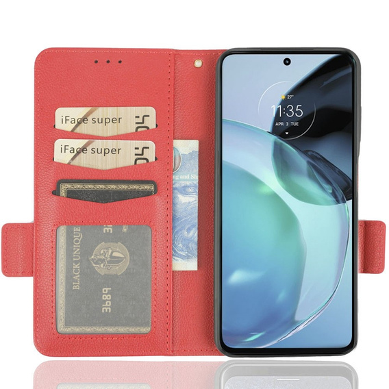 Klopové pouzdro pro Motorola Moto G72, Wallet Thin Magnet, červené