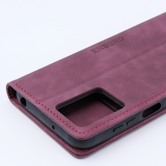 Pouzdro pro Motorola Moto G53, ERBORD Vintage peněženka s klopou, červené