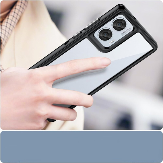 Pouzdro pro Motorola Edge 50 Fusion 5G, Fusion Hybrid, transparentní / černé