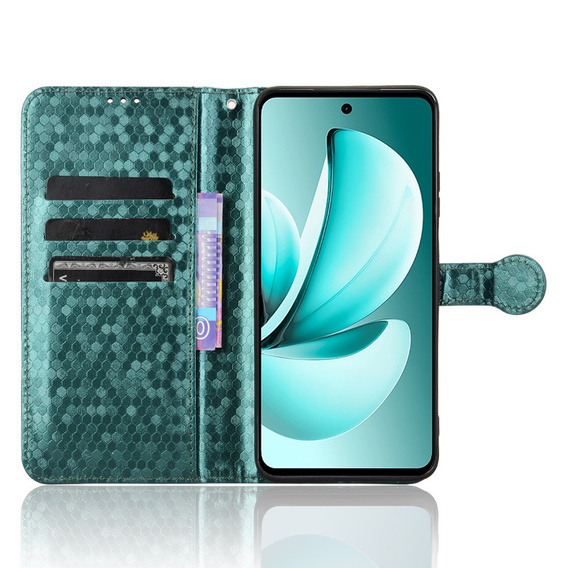 Flipové pouzdro pro Realme C71, Wallet Rhombus, zelené